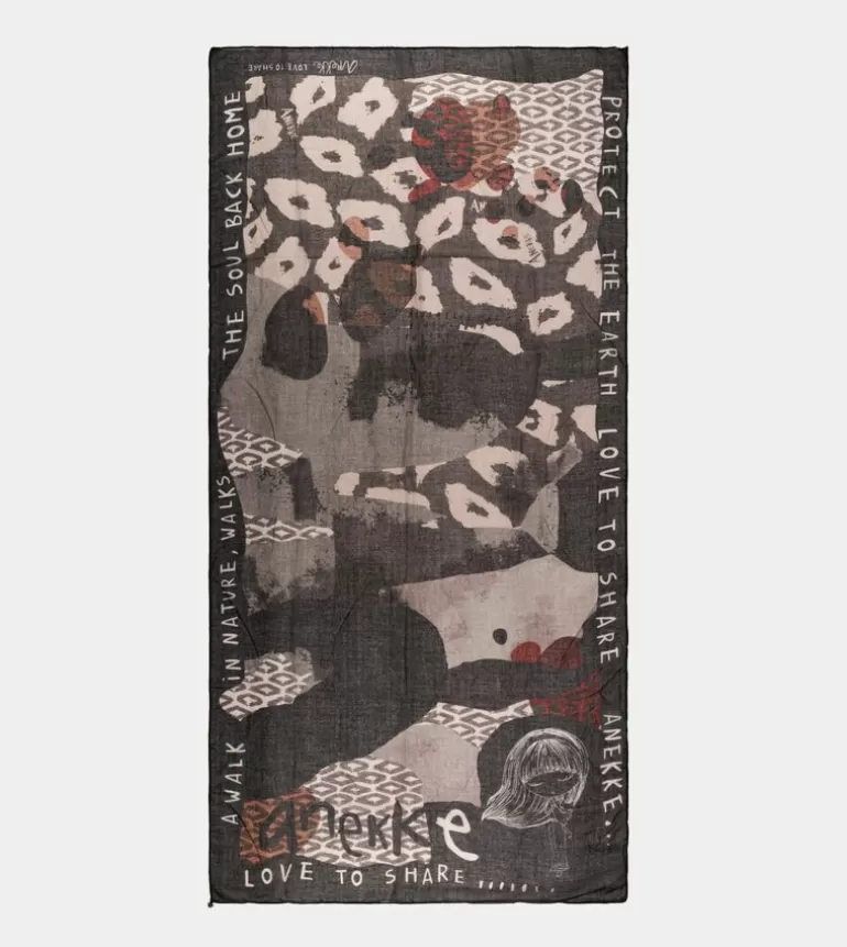 Amazonia Black Printed Scarf | Anekke Flash Sale