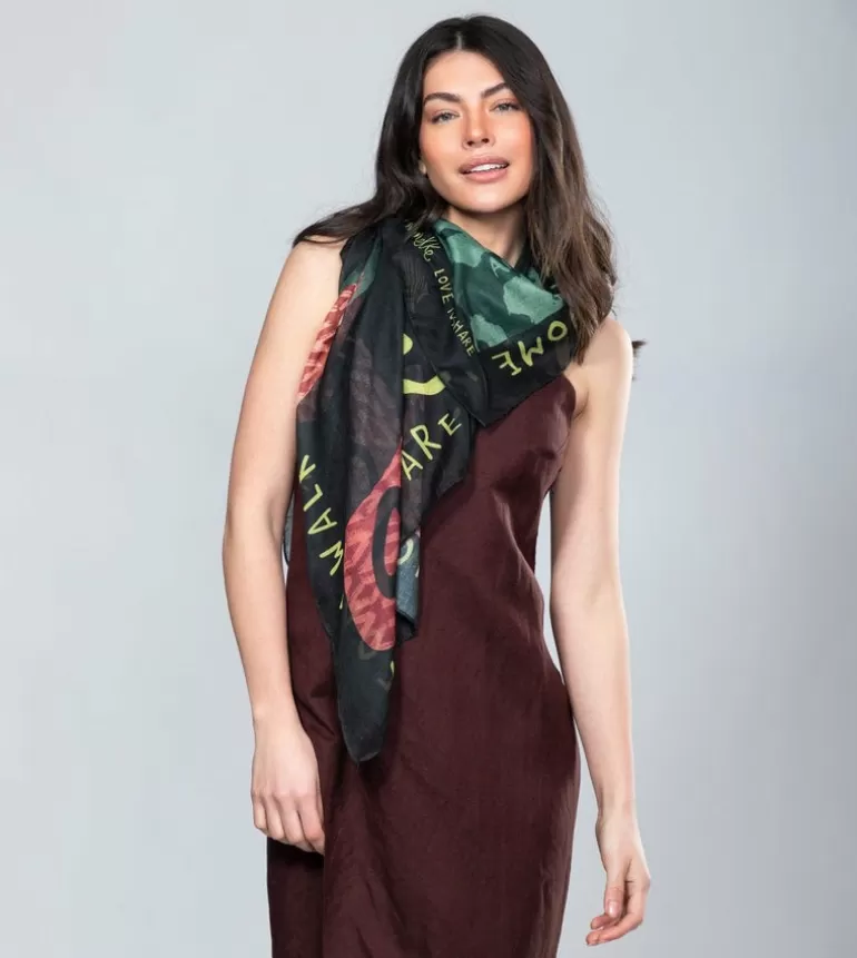 Amazonia Green Printed Scarf | Anekke New