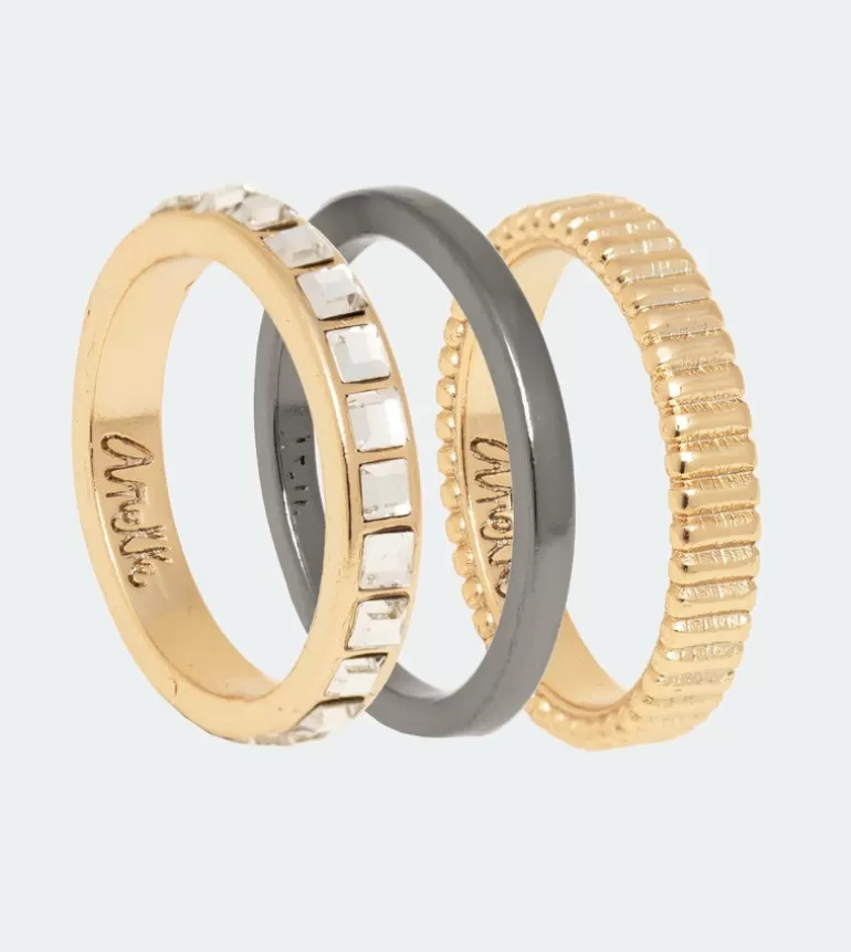 Authenticity Golden Rings Set | Anekke Outlet