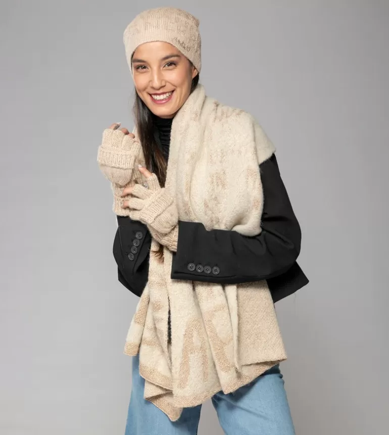 Beige Logo Mittens | Anekke Flash Sale