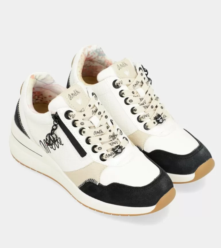 Black & White Wedge Sneakers | Anekke Fashion