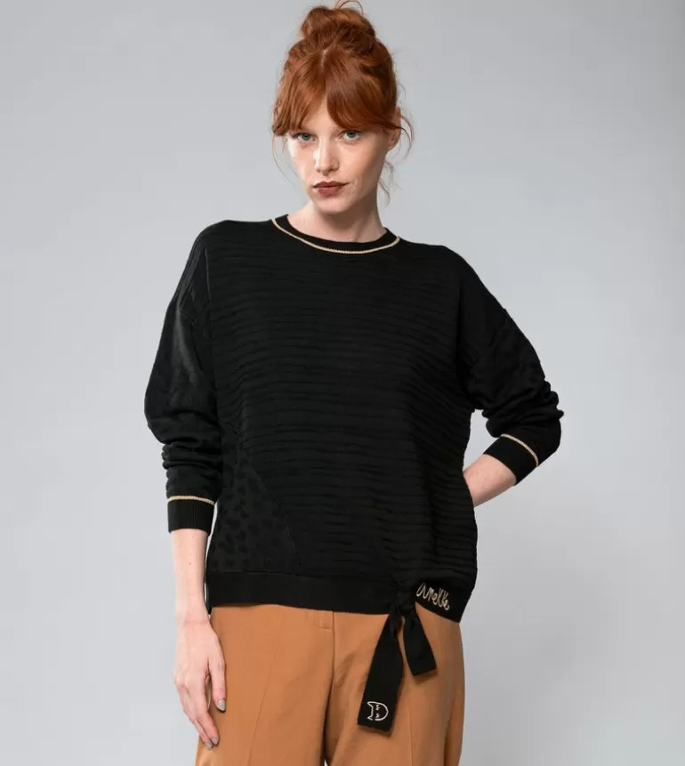 Black Shoen Crew Neck Sweater | Anekke Fashion