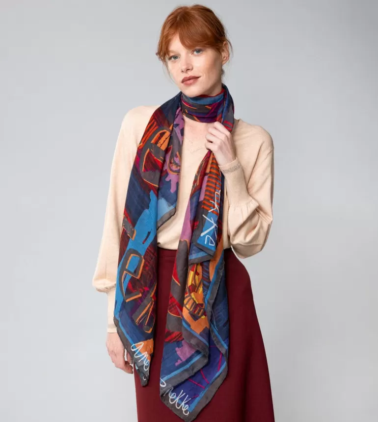 Contemporary Blue Scarf | Anekke New