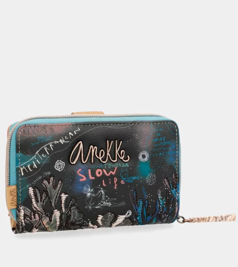 Coral Black Coin Purse Wallet | Anekke Outlet