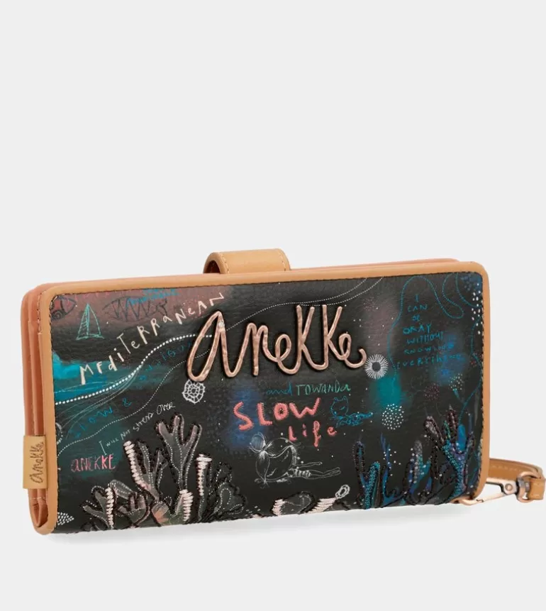 Coral Black Large Wallet | Anekke Discount