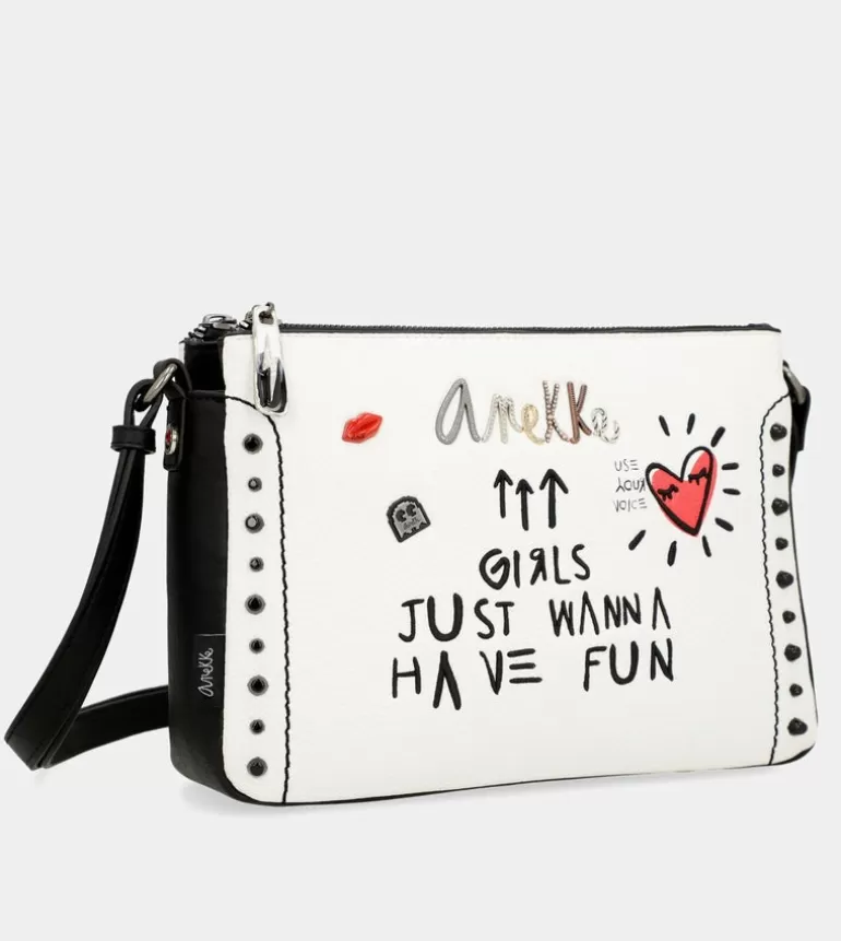 Energy 3 Compartments White Crossbody Bag | Anekke Hot