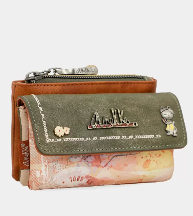 Flowers Coin Purse With Flap | Anekke Discount