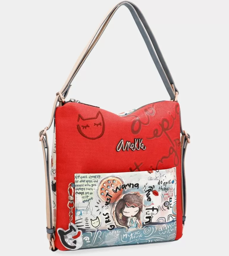 Fun & Music Convertible Fun & Music Shoulder Bag To Backpack | Anekke Hot