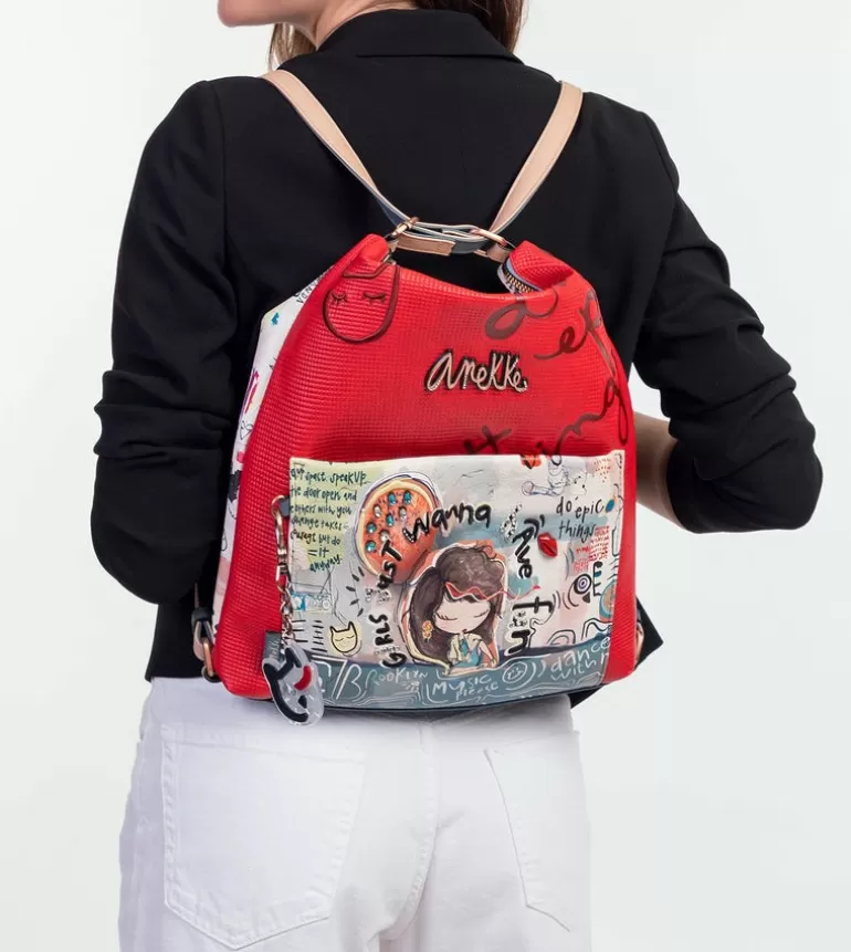 Fun & Music Convertible Fun & Music Shoulder Bag To Backpack | Anekke Hot