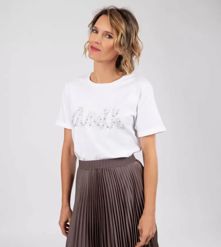 Glitter White T-Shirt | Anekke Hot