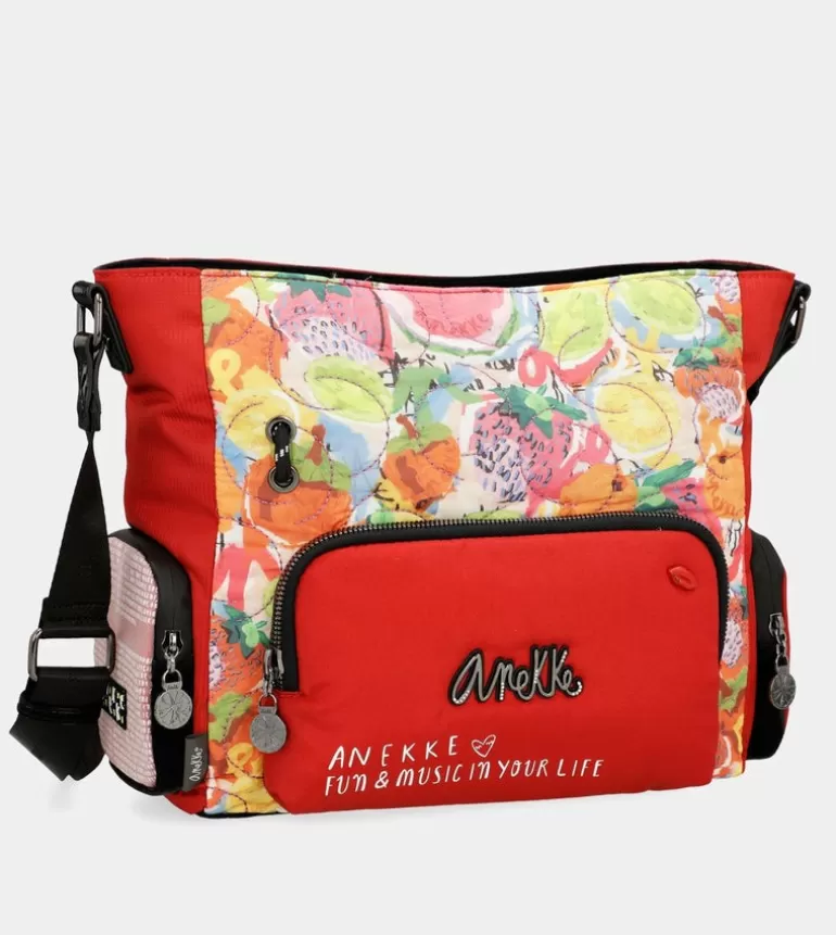 Nature Colors Red Shoulder Bag With Pockets | Anekke Best Sale