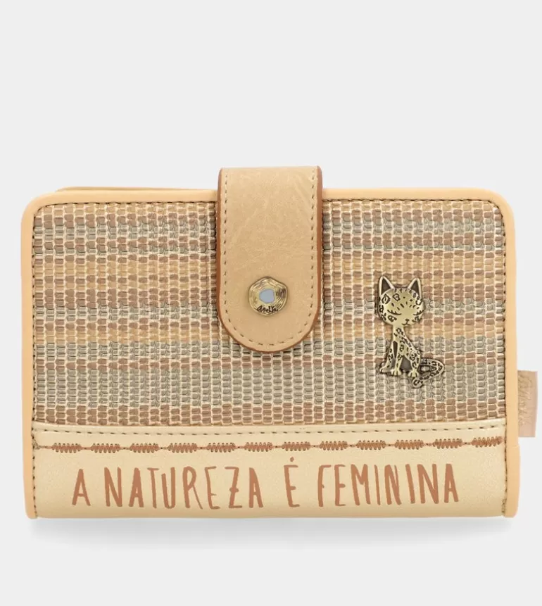 Nature Pachamama Gold Medium Rfid Wallet | Anekke Shop