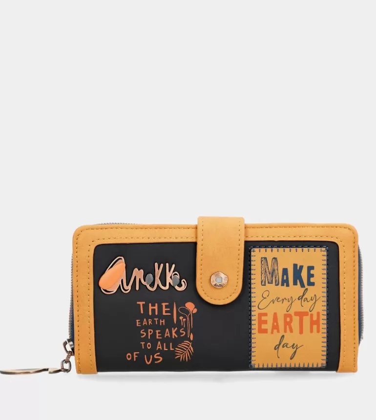 Nature Pachamama Navy Blue Large Rfid Wallet | Anekke Hot