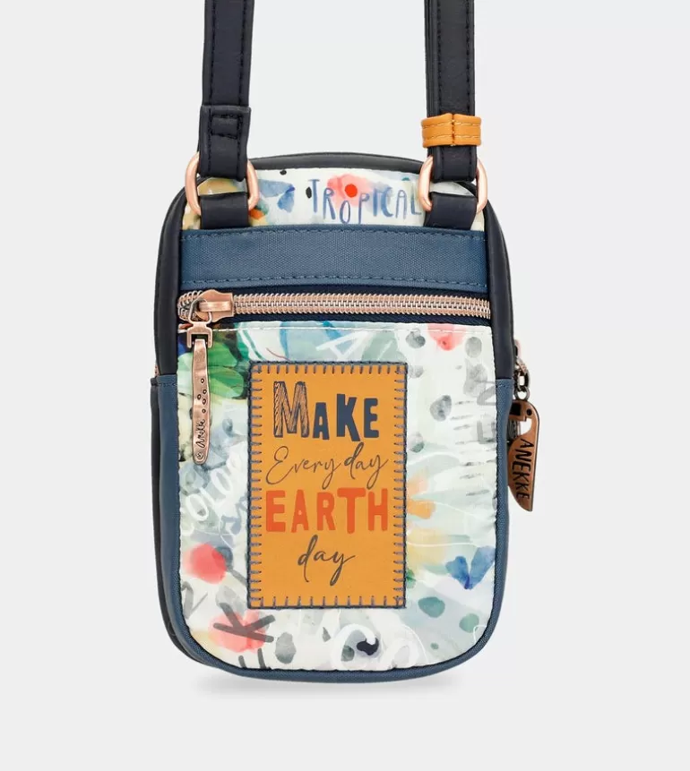 Nature Pachamama Navy Blue Mini Crossbody Bag | Anekke Outlet