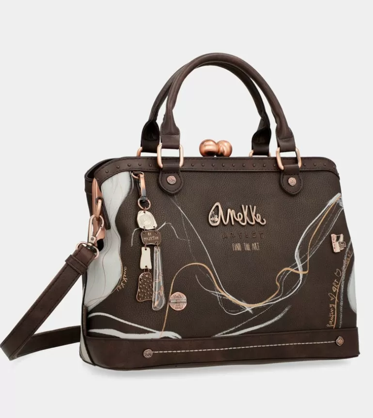 Nature Shodo Brown Mouthpiece Handbag | Anekke Best