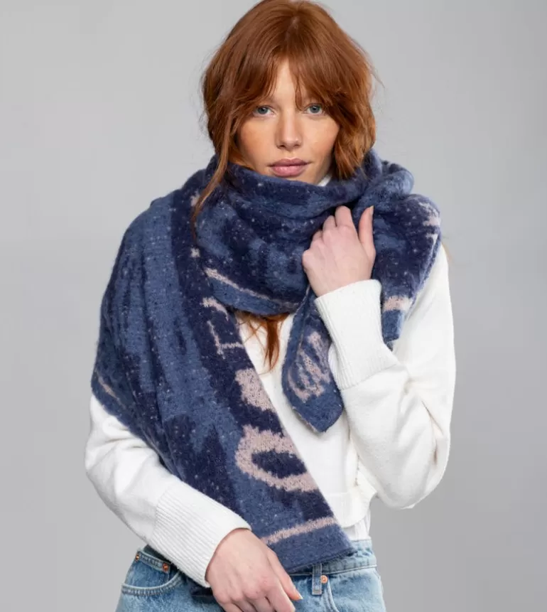 Navy Blue Contemporary Scarf. | Anekke New