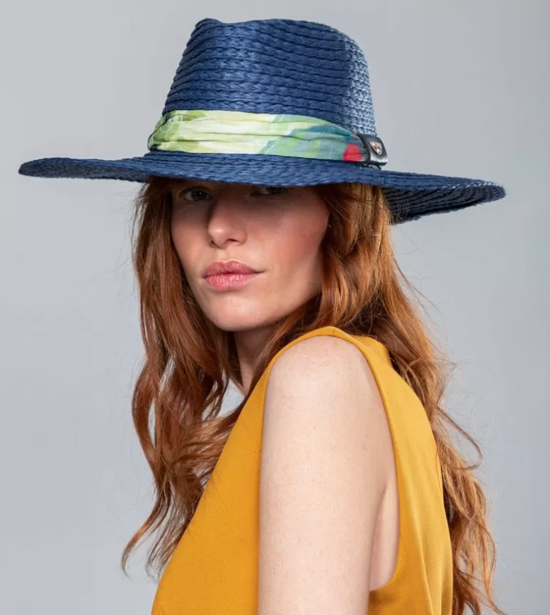 Navy Blue Raffia Hat | Anekke Best