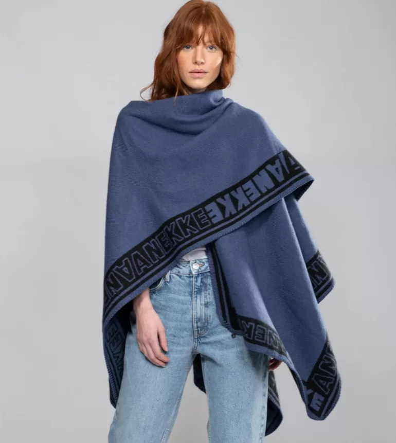 Navy Blue Shodo Poncho | Anekke Flash Sale