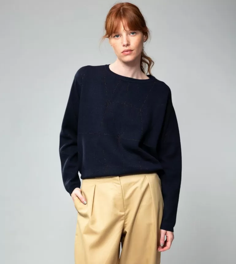 Navy Blue Shoen Sweater | Anekke Fashion