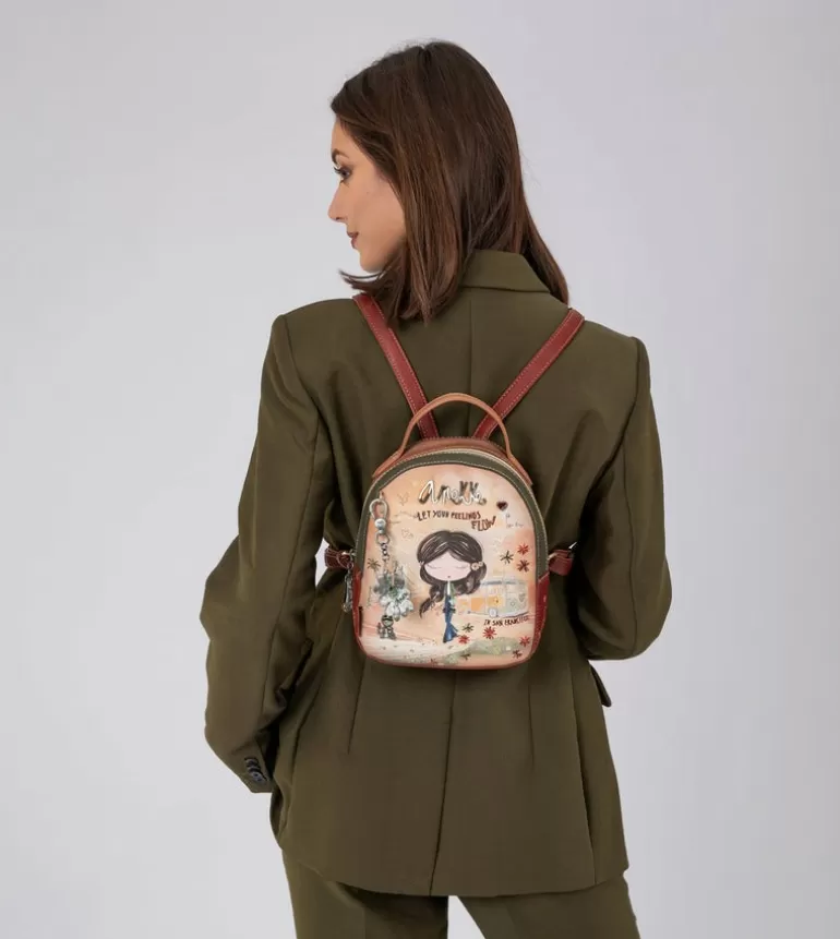 Peace & Love Camel Small Backpack | Anekke Cheap