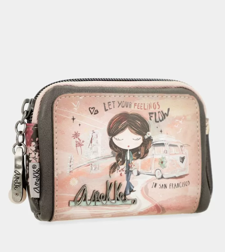 Peace & Love Pink Small Coin Purse | Anekke Clearance