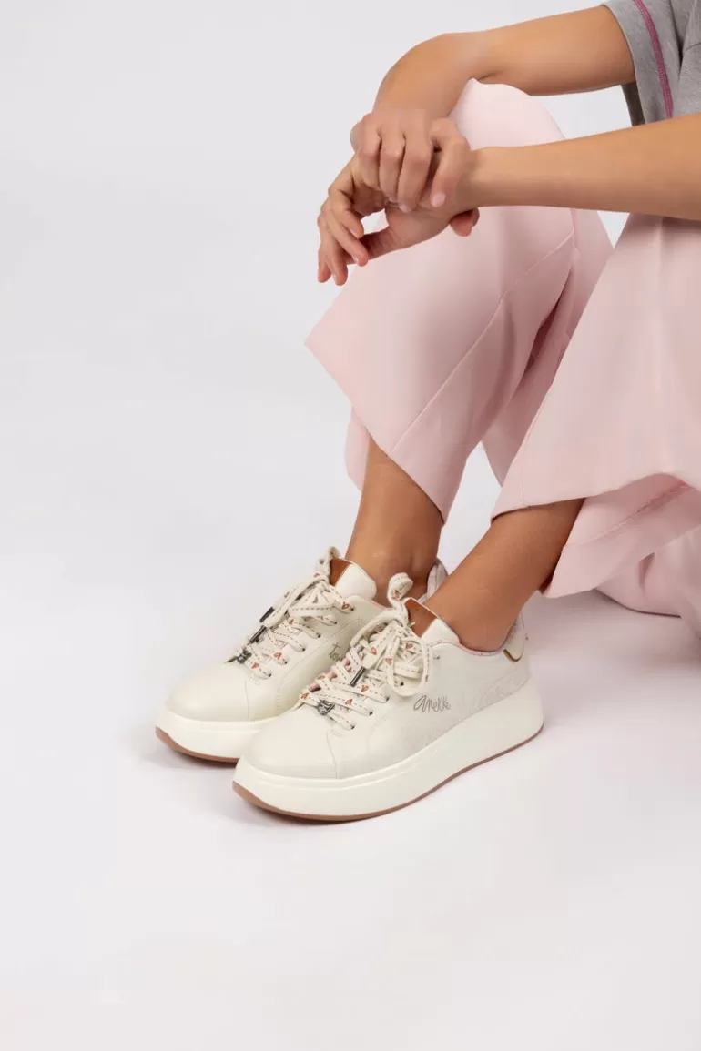 Peace & Love White Sneakers | Anekke Fashion