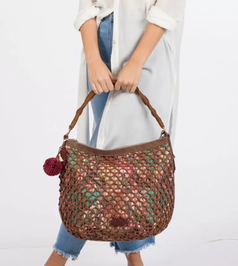 Printed Raffia Crossbody Bag | Anekke Online