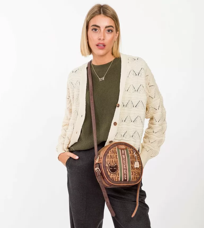 Round Shoulder Bag With Urban Logo | Anekke Fashion