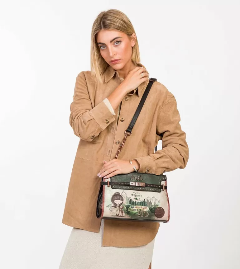 The Forest Shoulder Bag With Metallic Appliques | Anekke Shop