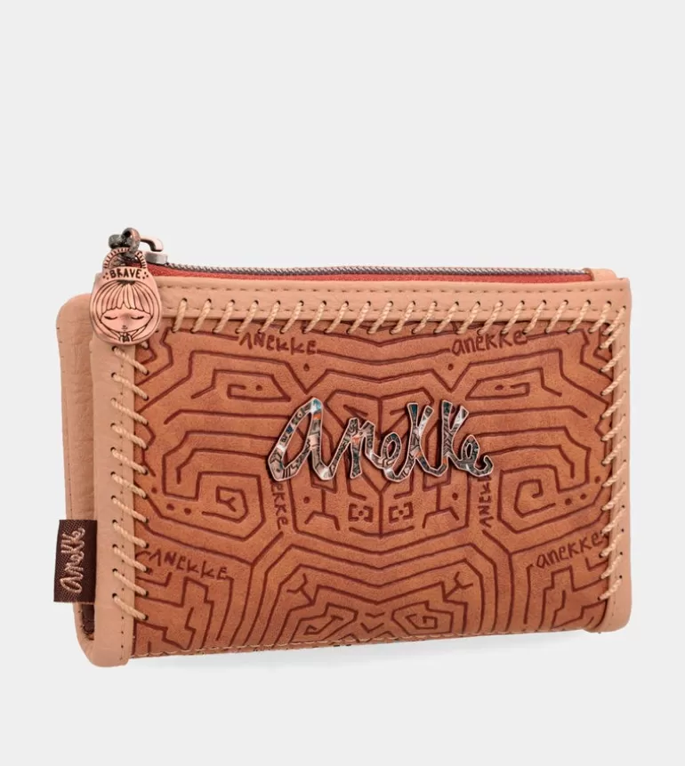 Tribe Medium Brown Rfid Wallet | Anekke Store