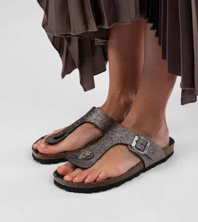 Women'S Silver Bio Sandals | Anekke Online